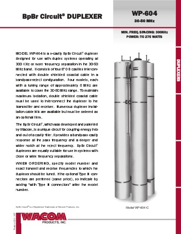 WP-604 Duplexer